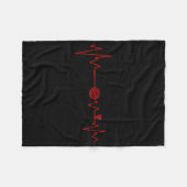 Badminton Player Heartbeat Racket Shuttle Sports フリースブランケット (正面(横))