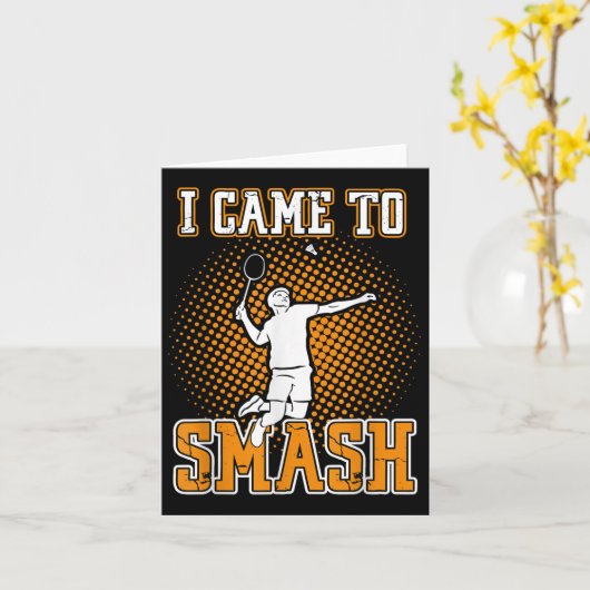 Badminton Player - I Came To Smash  カード (黄色い花)