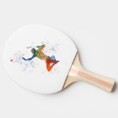 Badminton player in watercolor 卓球ラケット (横)