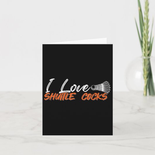 Badminton Player Love Game I Love Shuttle S  カード (正面)