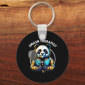 Badminton Player Pun Shuttle Smash Therapist Badmi キーホルダー (正面)