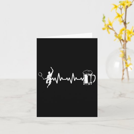 Badminton Player Racket - Heartbeat Ekg Badminton  カード (黄色い花)