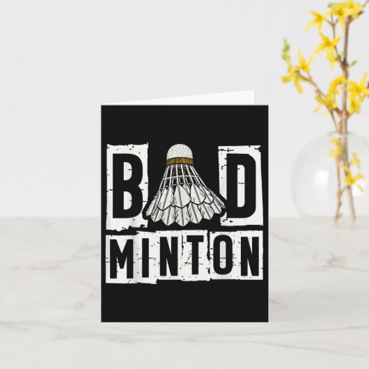 Badminton Player Shuttle  カード (黄色い花)