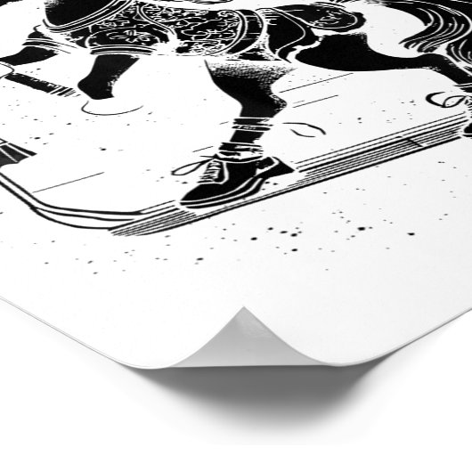 Badminton Player Shuttle  ポスター (角)