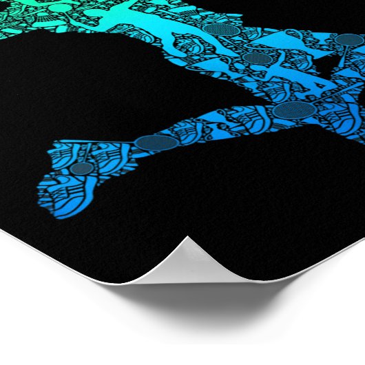 Badminton Player Shuttle Boys Kids Men Youth ポスター (角)