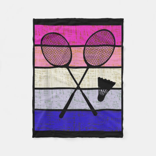 Badminton Player Shuttle Girls Kids Women Youth  フリースブランケット (正面)