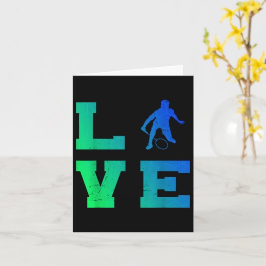 Badminton Player Shuttle Squash Mens Badminton  カード (黄色い花)