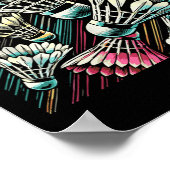 Badminton Player Shuttle Vibrant Design  ポスター (角)