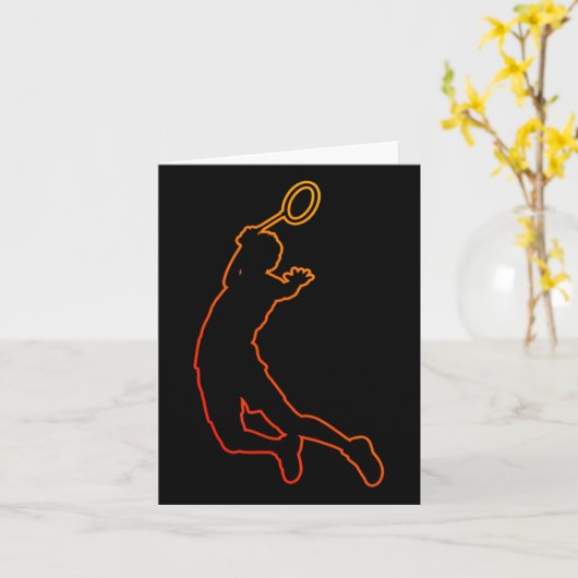 Badminton Player Shuttle Womens Squash Badminton カード (黄色い花)