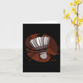 Badminton Player Sportsman Athlete Game Shuttle Lo カード (黄色い花)