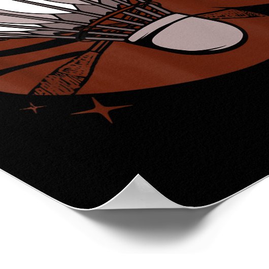 Badminton Player Sportsman Athlete Game Shuttle Lo ポスター (角)