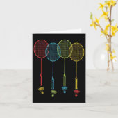 Badminton Player Team Shuttle Coach Match Badminto カード (黄色い花)