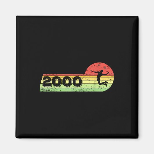 Badminton-player Vintage 2000 Birthday Shuttle Bad マグネット (正面)