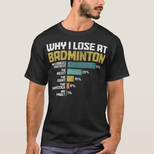 Badminton Player Why I Lose At Badminton Funny Tシャツ (正面)
