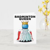 Badminton Queen _ Girls Badminton Shirt _ Womens B カード (黄色い花)