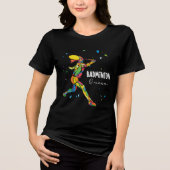 Badminton Queen Shirt Vibrant Abstract Player トライブレンドＴシャツ (正面)