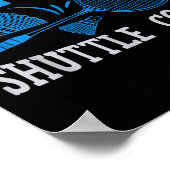 Badminton Racket Fun Player I Love Shuttle S  ポスター (角)