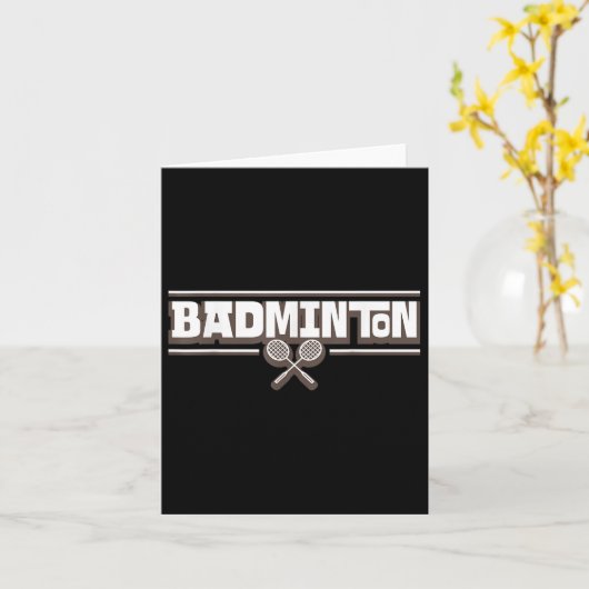 Badminton Racket - Funny Badminton Player カード (黄色い花)