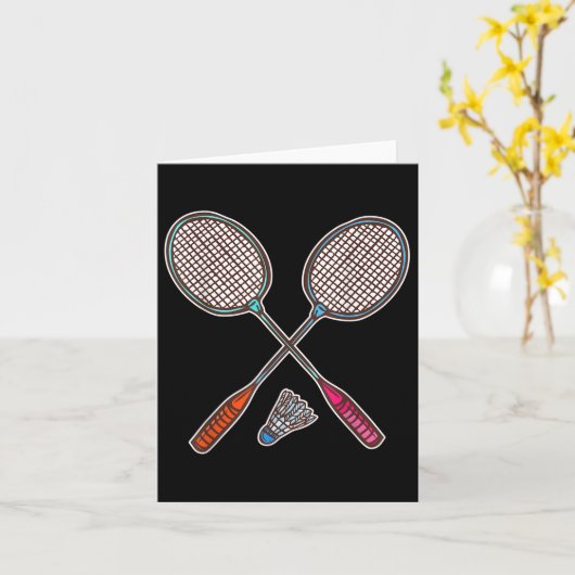 Badminton Racquet And Shuttles Professional Badmin カード (黄色い花)