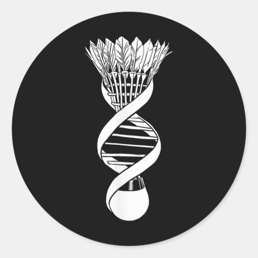 Badminton - Racquet Court Racket Shuttle Its In My ラウンドシール (正面)