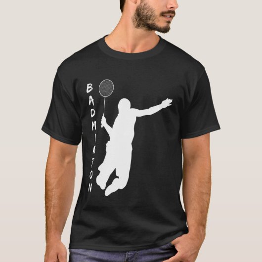 Badminton Racquet Sport Man Boy Strokes Tシャツ (正面)