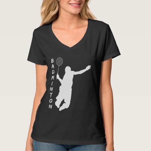 Badminton Racquet Sport Man Boy Strokes Tシャツ (正面)