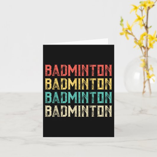 Badminton, Retro Vintage Badminton  カード (黄色い花)