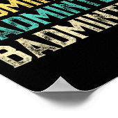 Badminton, Retro Vintage Badminton  ポスター (角)