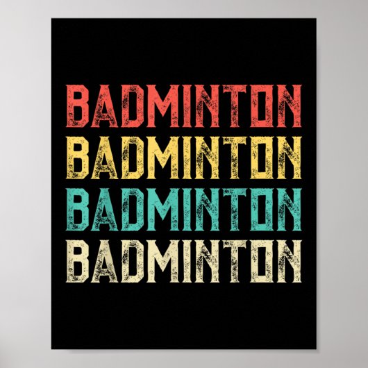 Badminton, Retro Vintage Badminton  ポスター (正面)