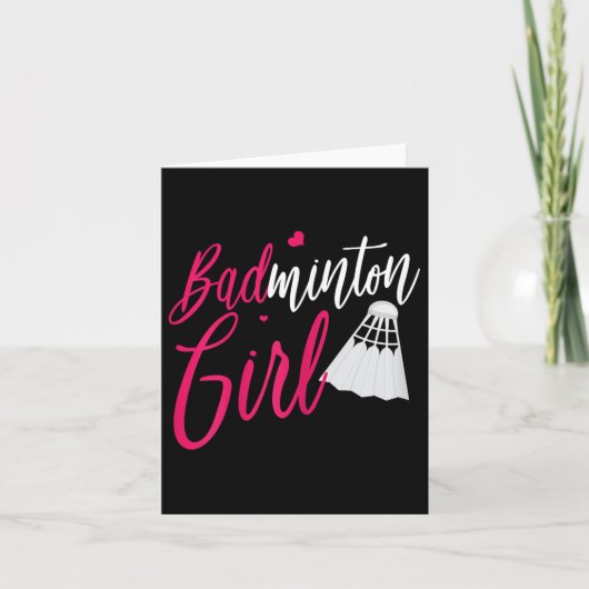 Badminton Shirt Badminton Girl Funny Badminton Pla カード (正面)