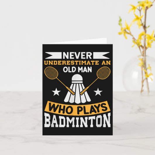 Badminton Shuttle Racket Badminton Player  カード (黄色い花)