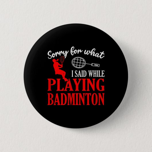 Badminton Shuttle Racket Badminton Player 1  缶バッジ (正面)