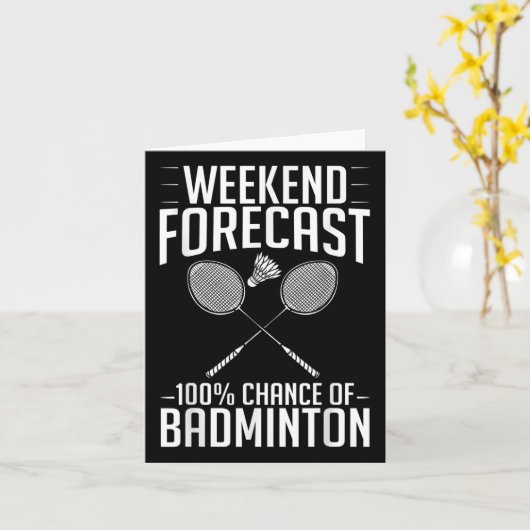 Badminton Shuttle Racket Birdie Player  カード (黄色い花)