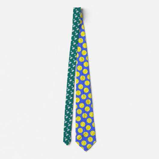 Badminton shuttle sports white green blue neck tie ネクタイ (裏面)