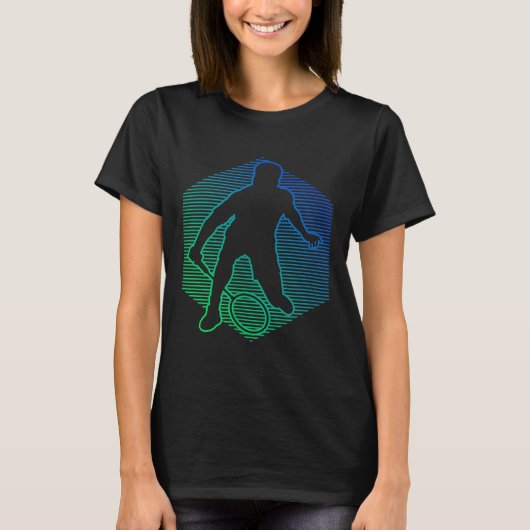 Badminton Shuttle Squash Womens Badminton Player Tシャツ (正面)
