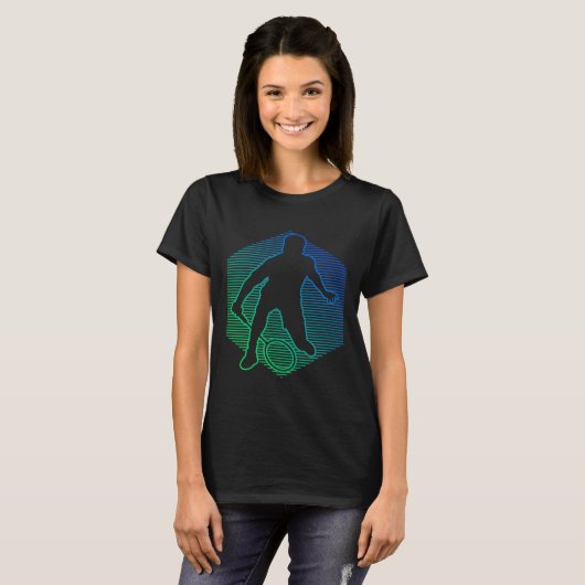 Badminton Shuttle Squash Womens Badminton Player Tシャツ (正面フル)