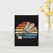 Badminton Shuttle Sunset Distressed Funny Shuttle カード (黄色い花)