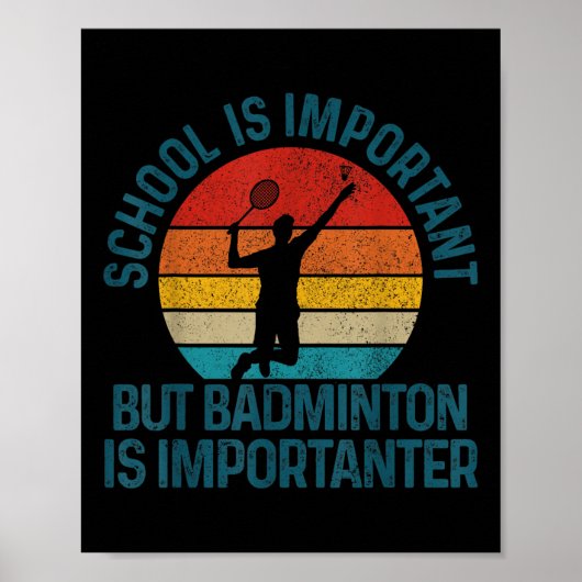 Badminton Shuttle Vintage Slogan Funny Gift  ポスター (正面)