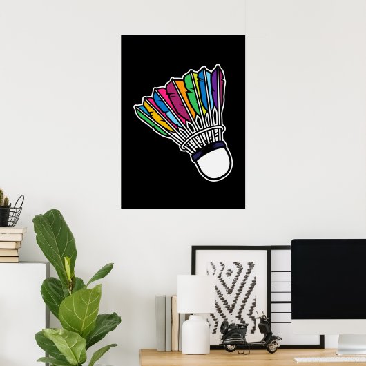 Badminton Shuttlecock ポスター (ホームオフィス)