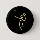 Badminton Stick Man – Shuttle Gift Idea  缶バッジ (正面)