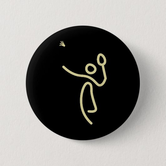Badminton Stick Man – Shuttle Gift Idea  缶バッジ (正面)