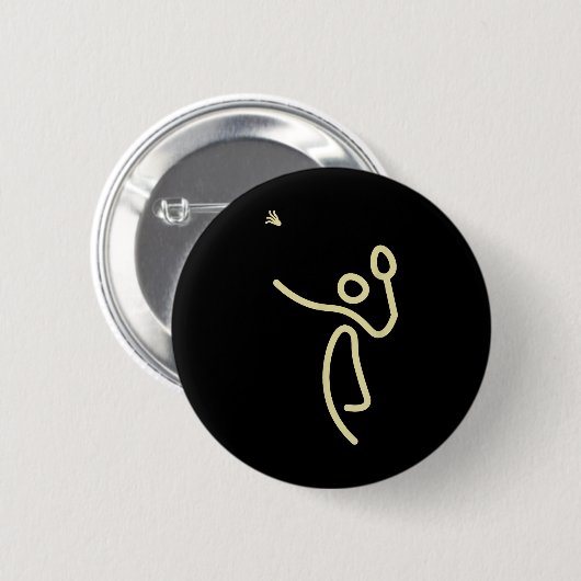 Badminton Stick Man – Shuttle Gift Idea  缶バッジ (正面&裏面)