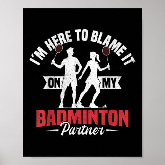 Badminton Team Game Partner Shuttle Player Badmint ポスター (正面)