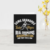 Badminton Team Grandma Shuttle Player Badminton  カード (黄色い花)