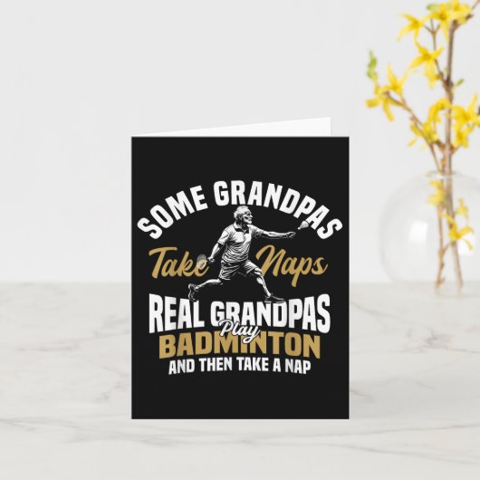 Badminton Team Grandma Shuttle Player Badminton  カード (黄色い花)