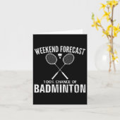 Badminton Weekend Forecast Funny Badminton Player  カード (黄色い花)