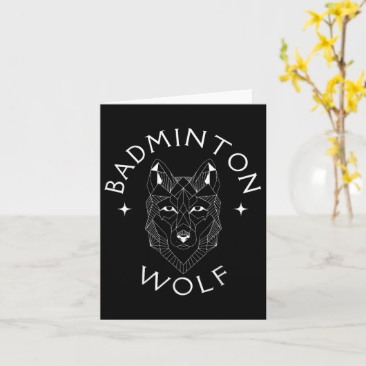 Badminton Wolf Player Racket Shuttle Sports  カード (黄色い花)