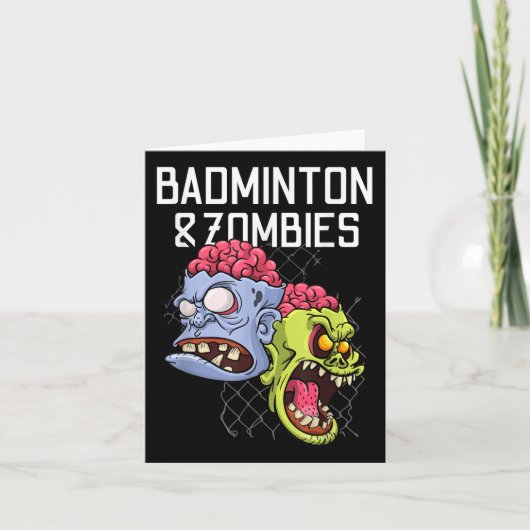 Badminton Zombies Funny Sports Game Racket Shuttle カード (正面)
