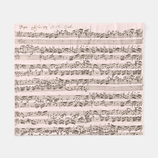 Badtime with Bach Handshorted クラシカル Music フリースブランケット (正面(横))