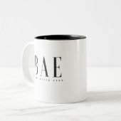 BAEの最も最高のな伯母さんの白黒のロゴ ツートーンマグカップ (正面左)